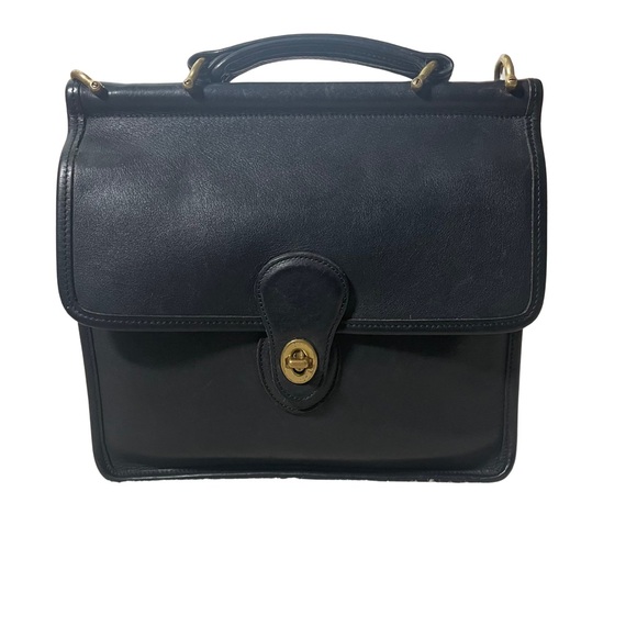 Vintage Black Leather Willis Crossbody Bag - Picture 5 of 10